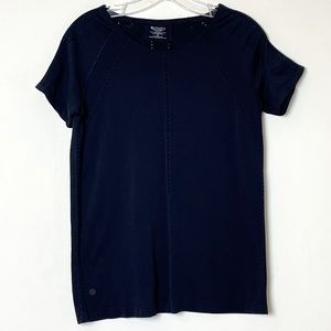 Athleta Black Foothill Short Sleeved Seamless Top Medium